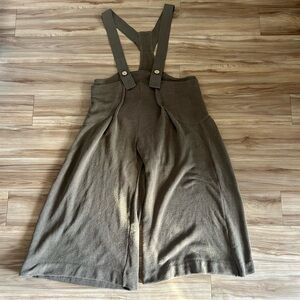 Free people beach FP beach wide leg crop knit suspender overalls